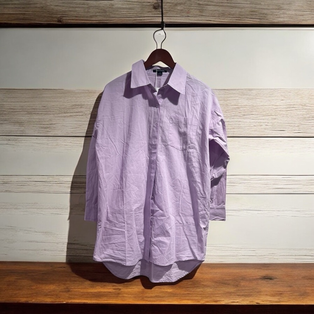 Women's Lavender Button-Up Blouse
